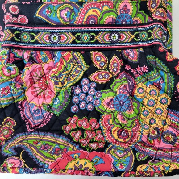 Vera Bradley Paisley Floral Kiss Lock Purse Shoulder Bag Symphony in Hue Retired - Picture 8 of 8